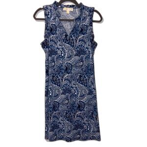 MICHAEL Michael Kors blue and white print dress size Small